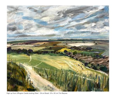 High up from Uffington Castle looking West Oil on Board 25 x 30 cm