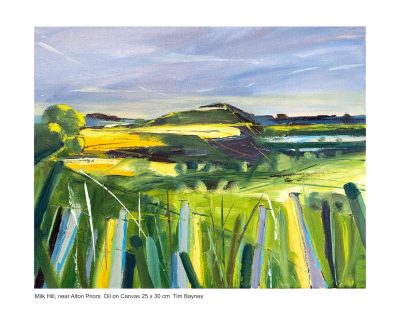 Milk Hill, near Alton Priors Oil on Canvas 25 cm	x 30 cm