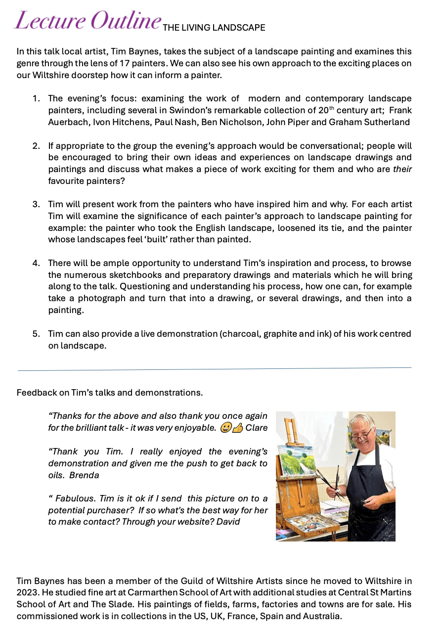 Talk: landscape painting through the lens of 17 painters