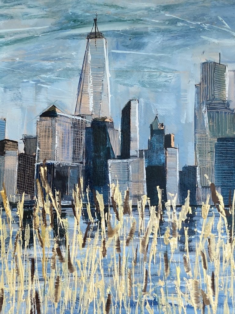 View across the East River in New York to Ground Zero